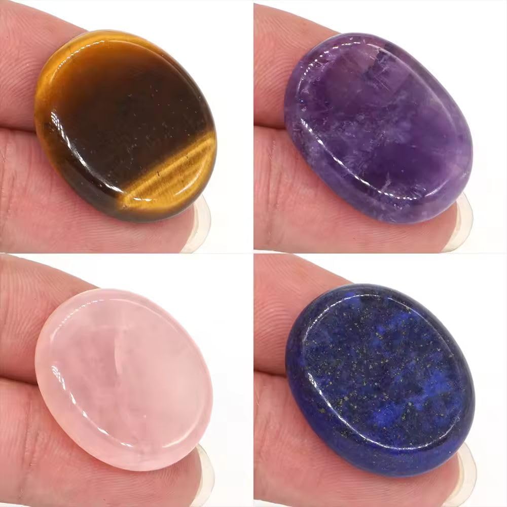 Oval Natural Stone Worry Stone for Meditation and Relaxation
