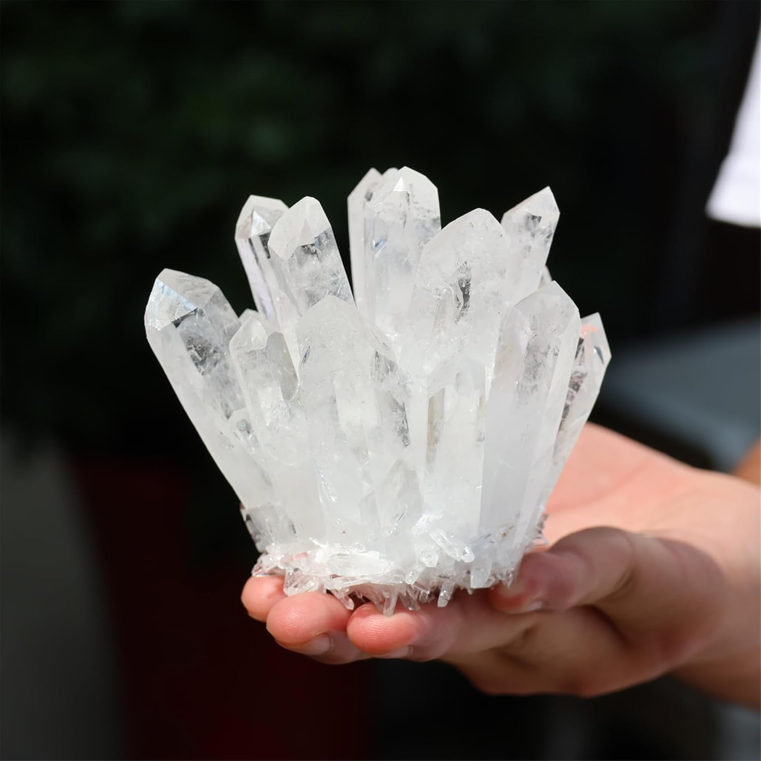Unique Natural Clear Quartz Crystal Cluster Home Decor