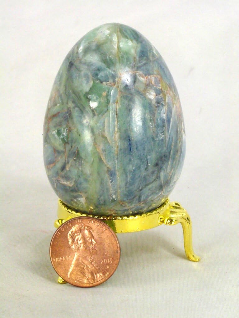 BUTW Kyanite Healing Egg Reiki Activated Lapidary with Stand