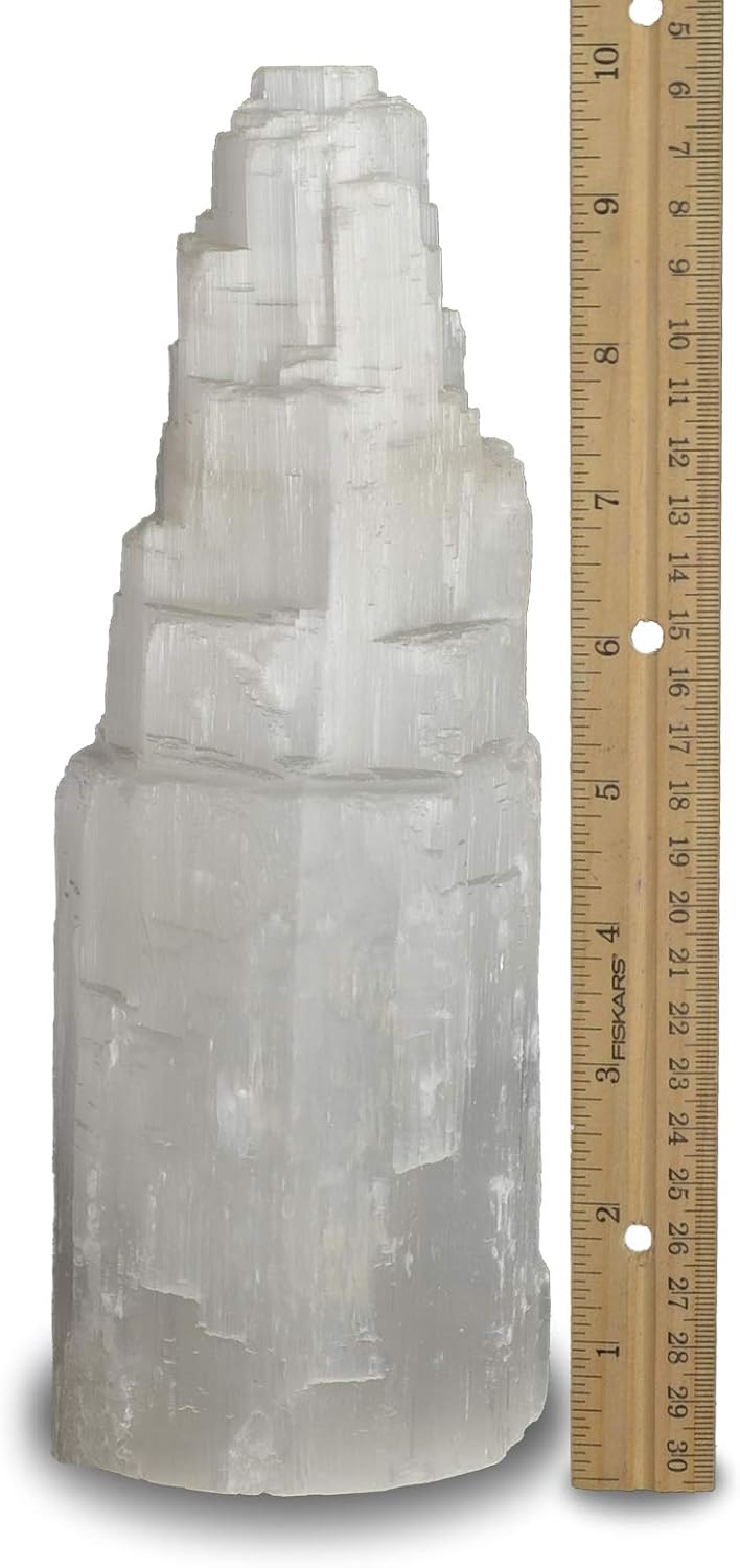 2 Pieces White Selenite Carved Lamp with Dimmer Switch