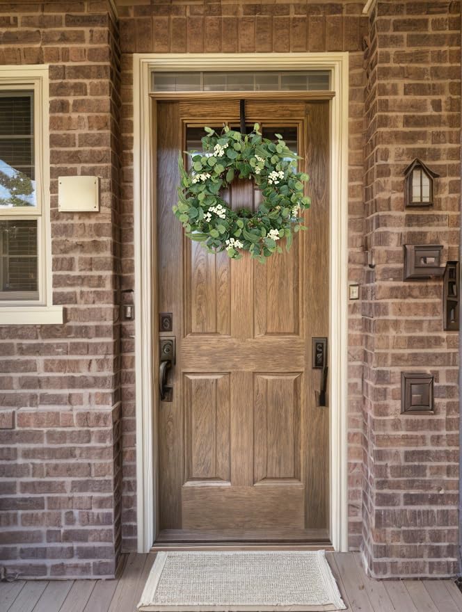 18 Inch Farmhouse Eucalyptus Wreath for Front Door