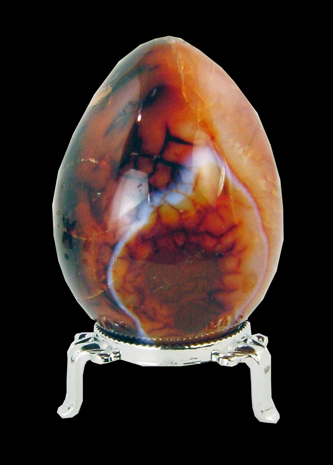 Carnelian Agate Egg with Stand for Healing and Decor