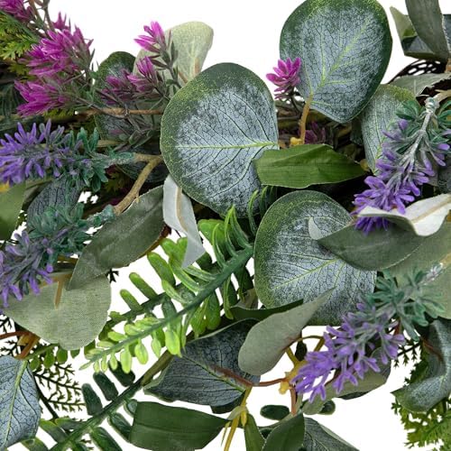 Northlight Lavender Mixed Foliage Artificial Wreath 22 Inch Purple Green