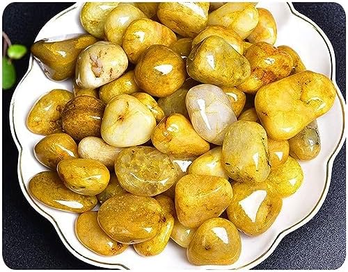 22 Pound Tumbled Yellow Jade Stones for Indoor Fountain