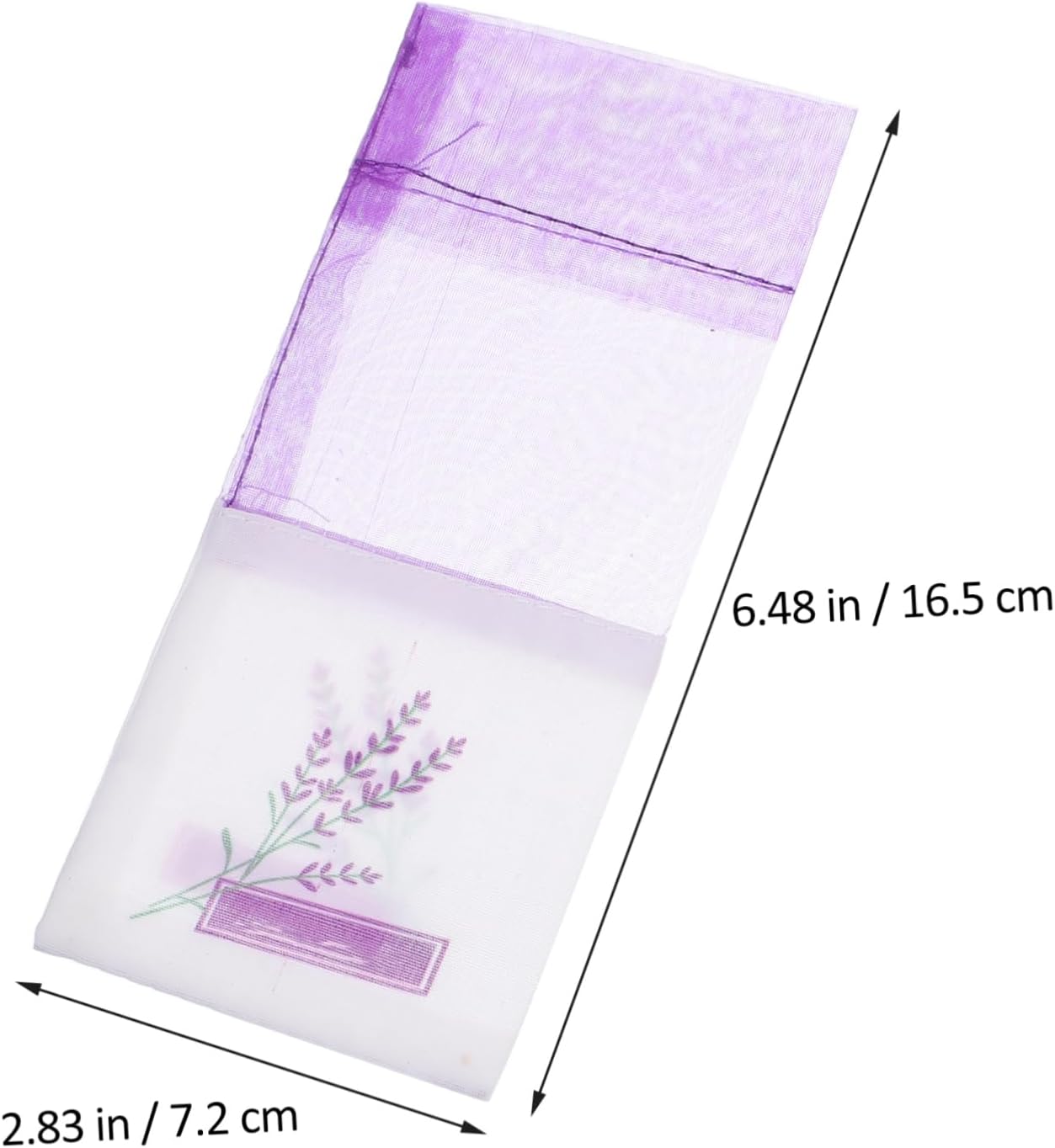 25 Pack Lavender Sachet Bags with Ribbons - Dark Purple Organza