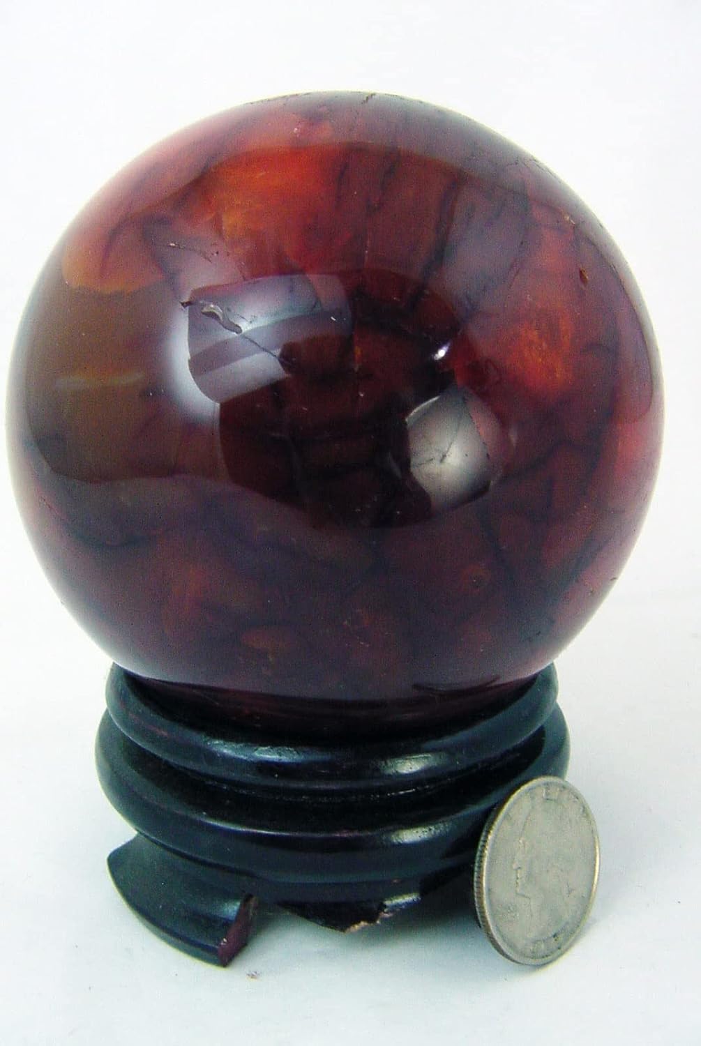 Carnelian Agate Sphere 82mm with Stand