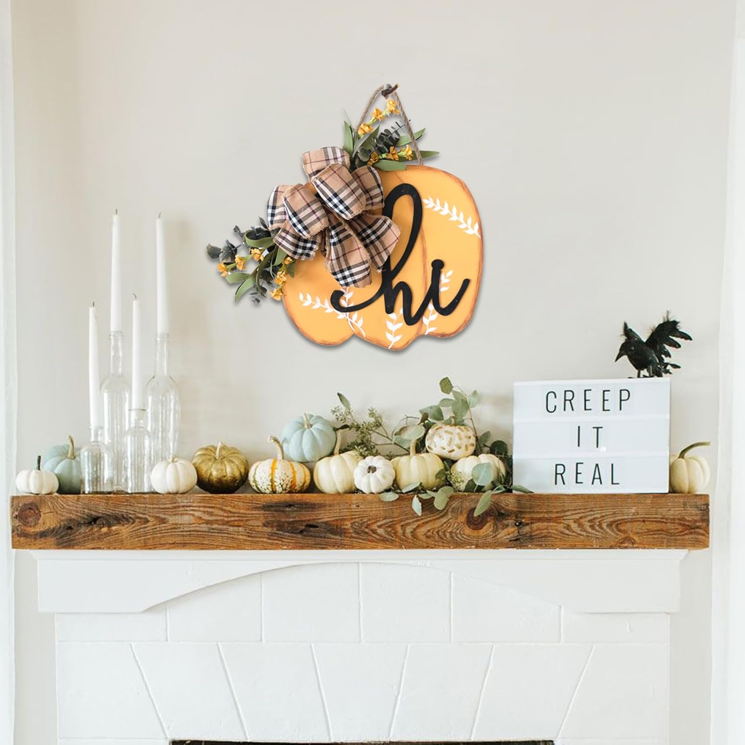 Idyllic Fall Harvest Pumpkin Wreath for Front Door