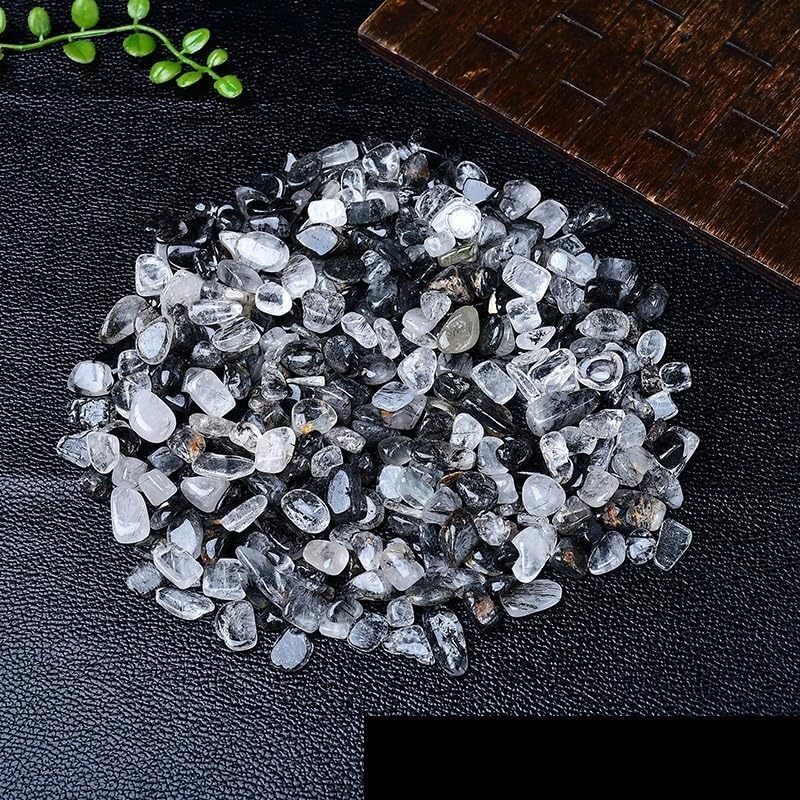 Natural Black Hair Crystal Gravel Decorative Stone 9-12mm