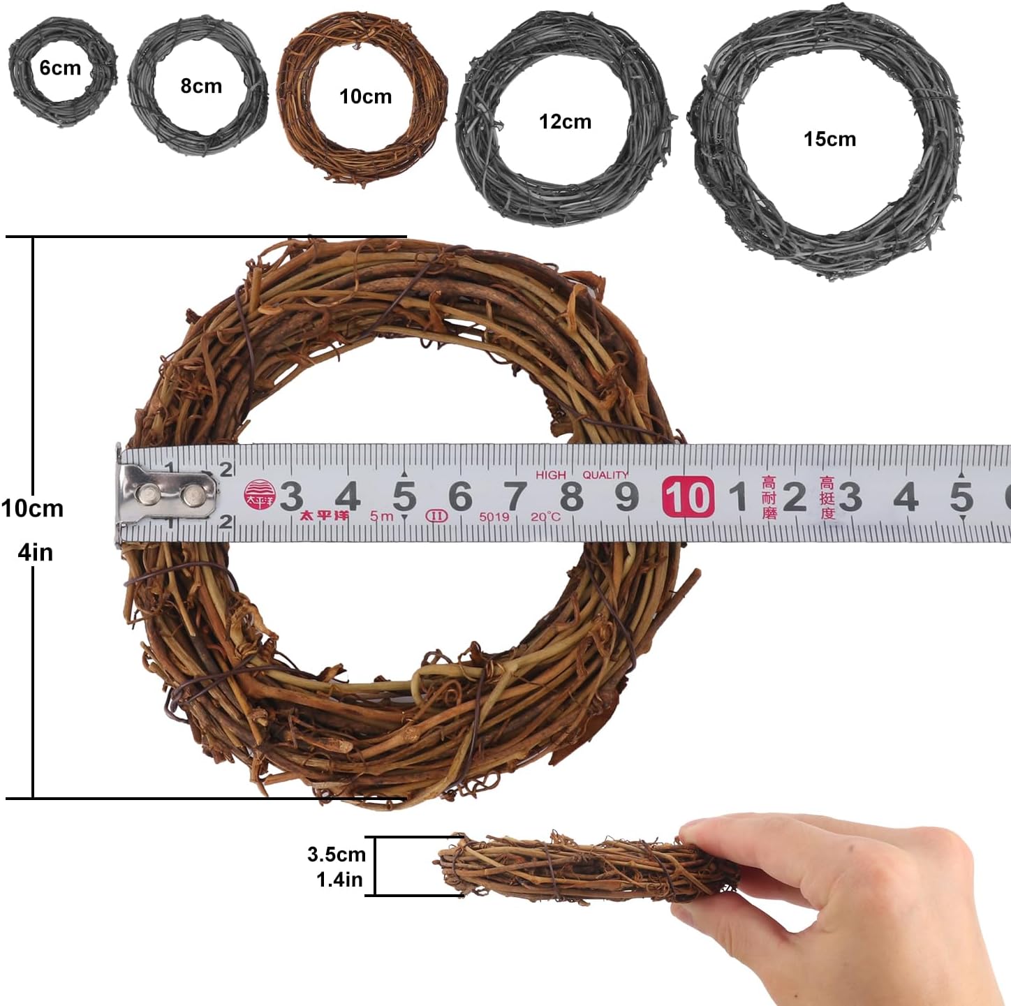 40PCS Natural Grapevine Wreaths for DIY and Christmas Decor