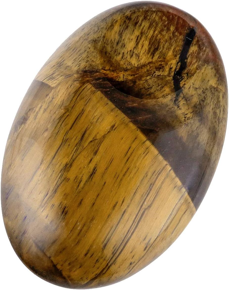 SUNYIK Natural Hand Carved Thumb Worry Stone Tiger Eye