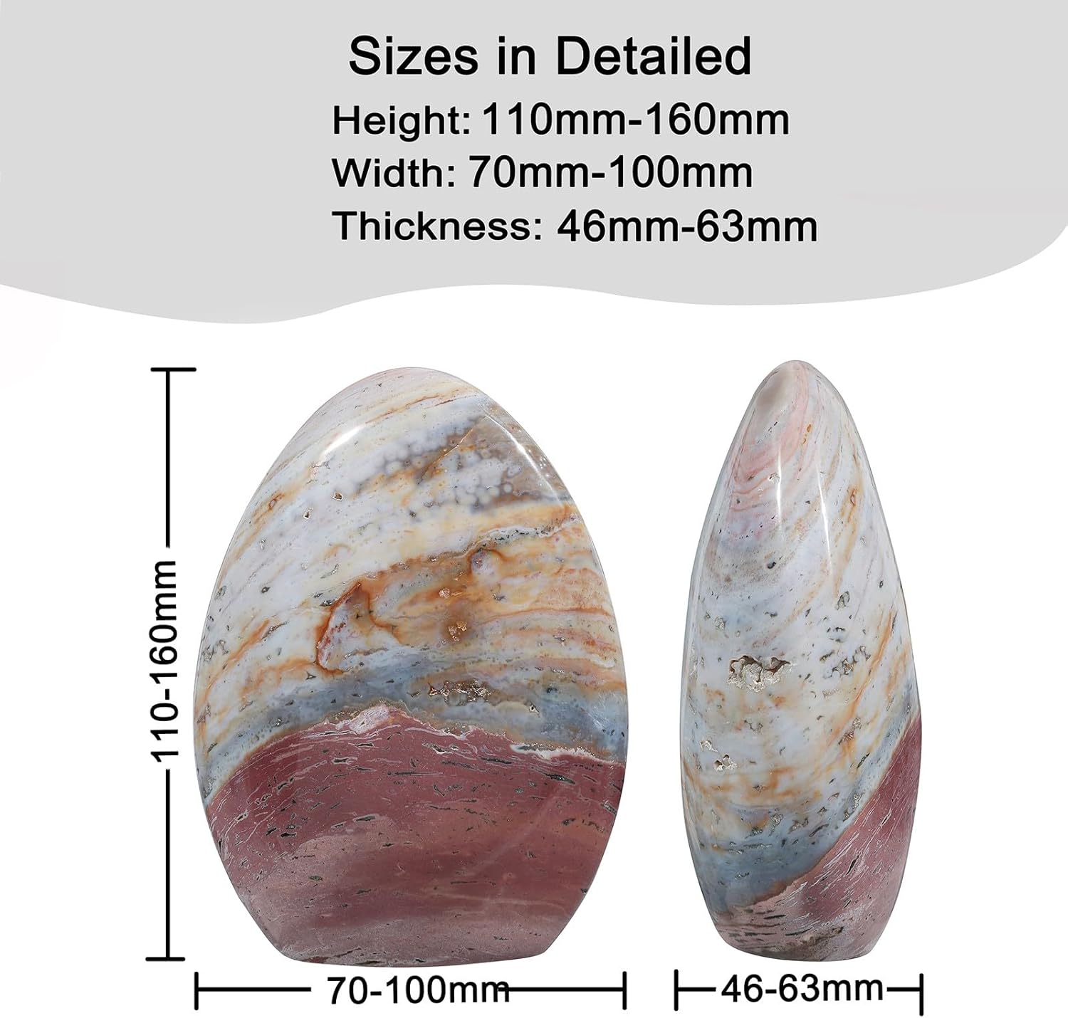 Nupuyai Natural Ocean Jasper Stone Home Decor