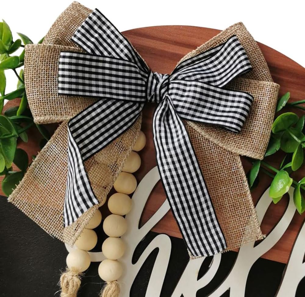 S_SSOY Hello Door Wreath 13 Inch Black Brown