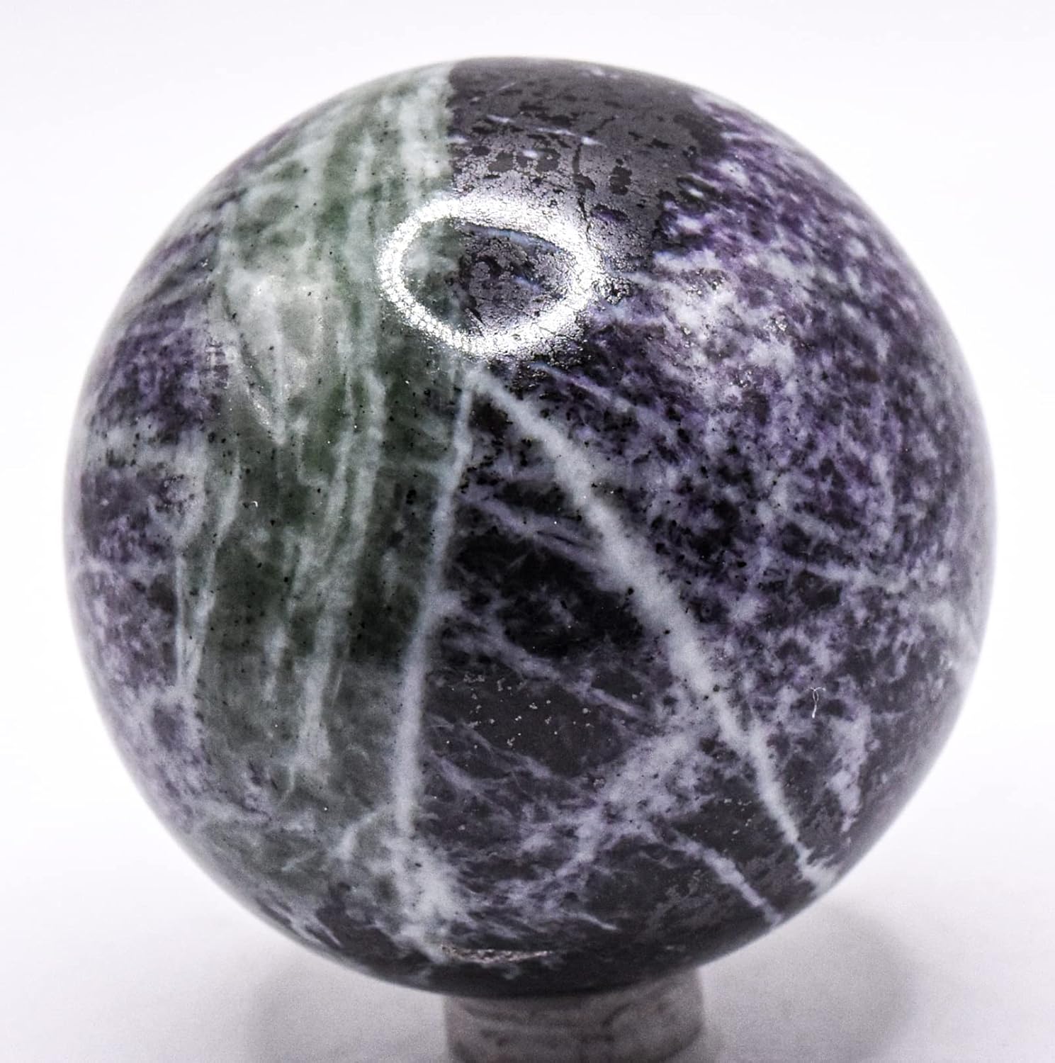 55mm Deep Purple Lilac Kammererite Sphere with Stand - India