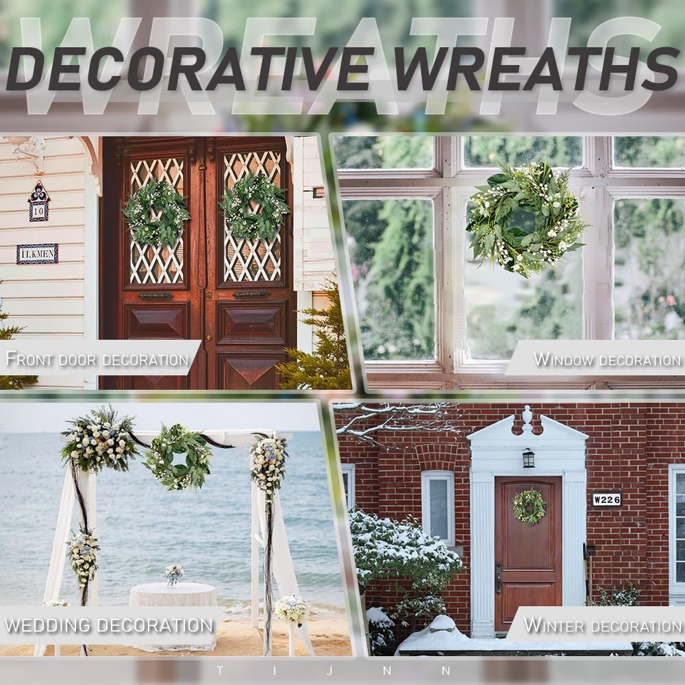 20 Inch Eucalyptus Wreath for Front Door All Seasons