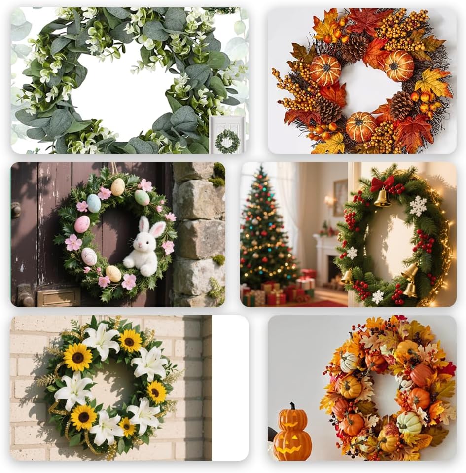 3 Pack 14 Inch Metal Wreath Frames for DIY Crafts