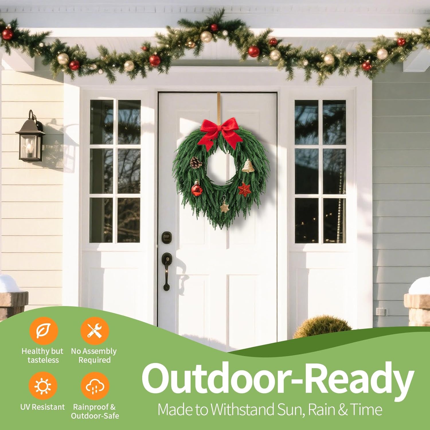 24 Inch Norfolk Pine Wreath for Front Door