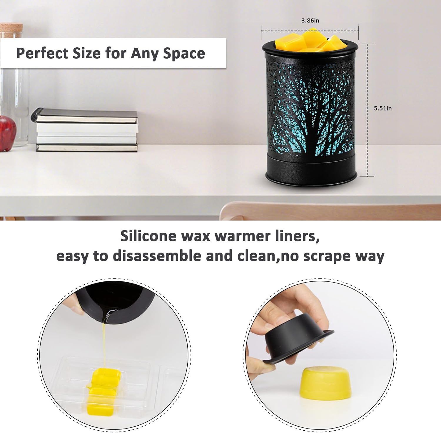 Dialans Scented Wax Warmer with LED Light and Silicone Tray