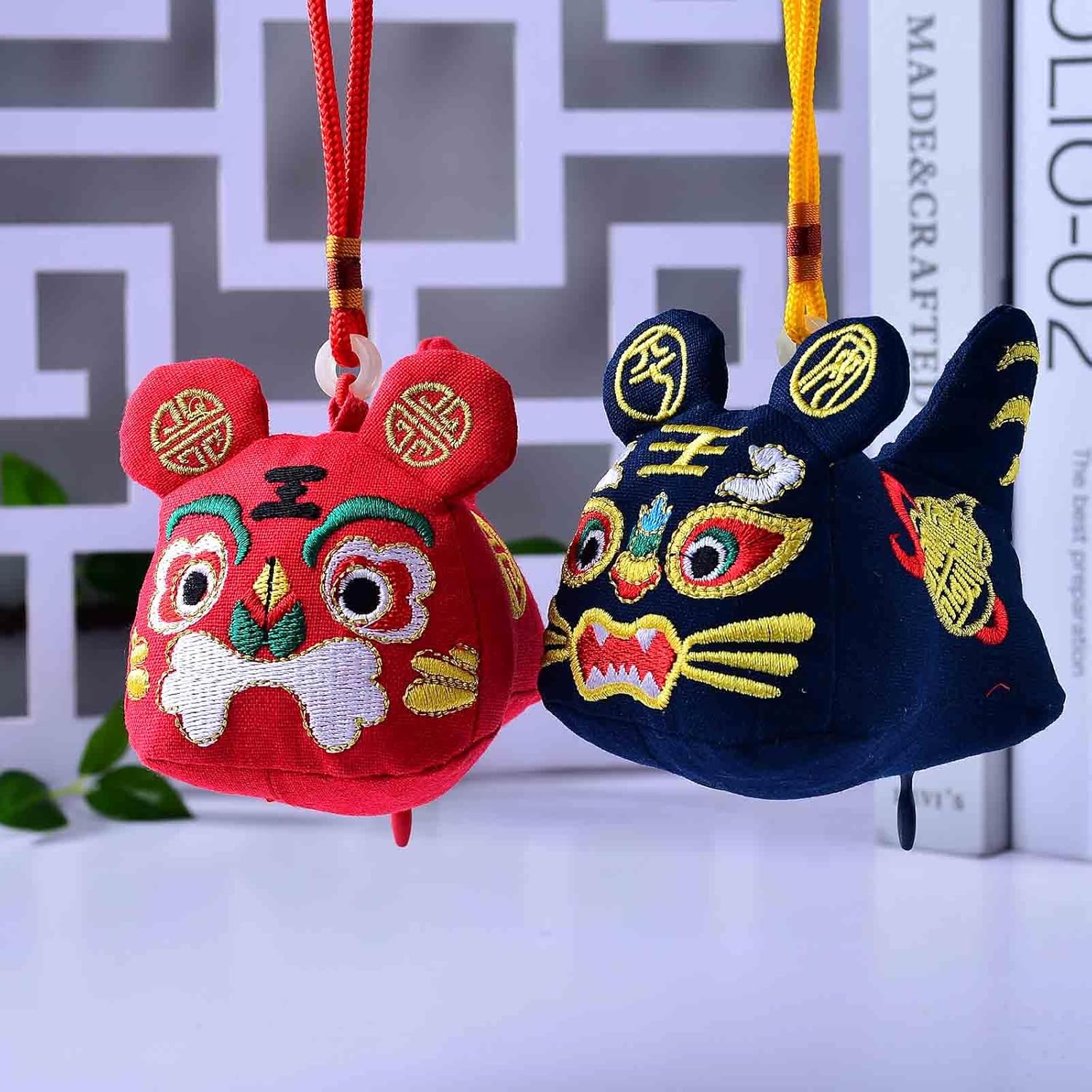 Handcrafted Mugwort Tiger Perfume Bag with Dangling Pendant