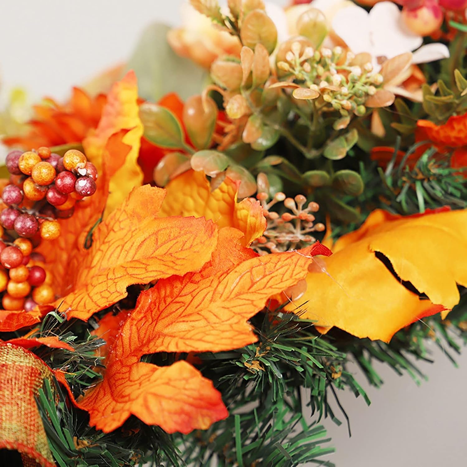 Fall Teardrop Swag Wreath for Front Door