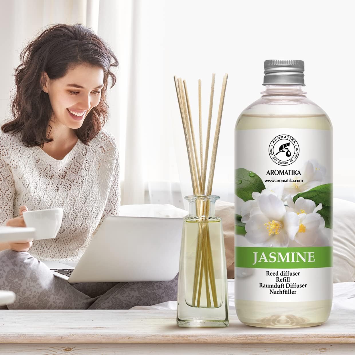 Jasmine Essential Oil Reed Diffuser Refill 34 Fl Oz