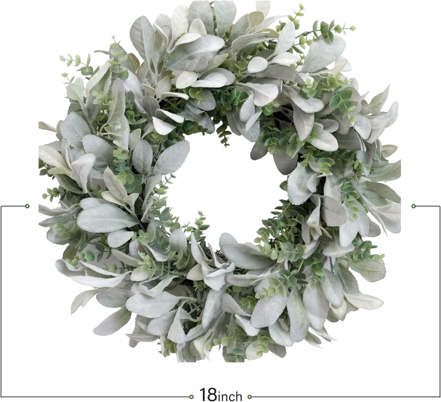 TEMPUS 18 Inch Boxwood Wreath for Front Door