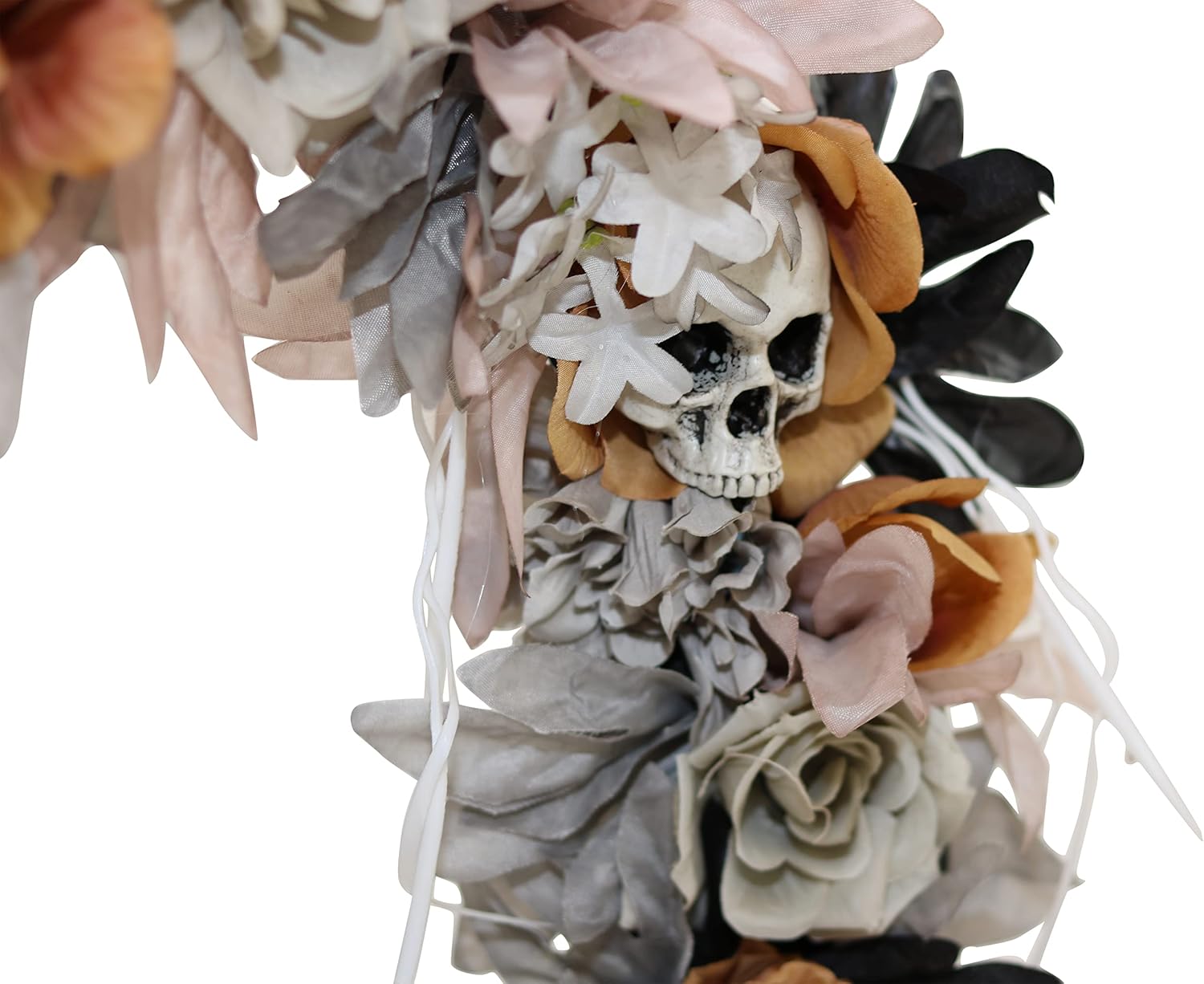Haunted Hill Farm Gothic Skull Wreath Halloween Decor