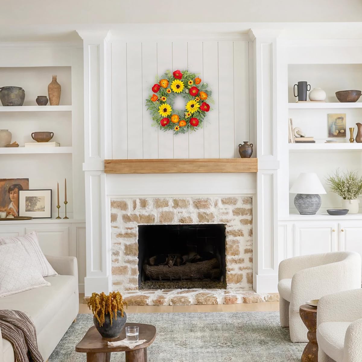 Hollyone 20 inch Artificial Spring Wreath