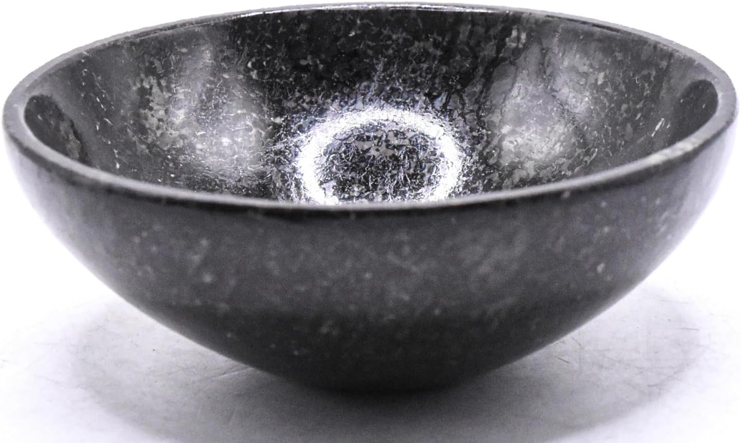 31 Inch Black Nuummite Carved Bowl Decor Collectible