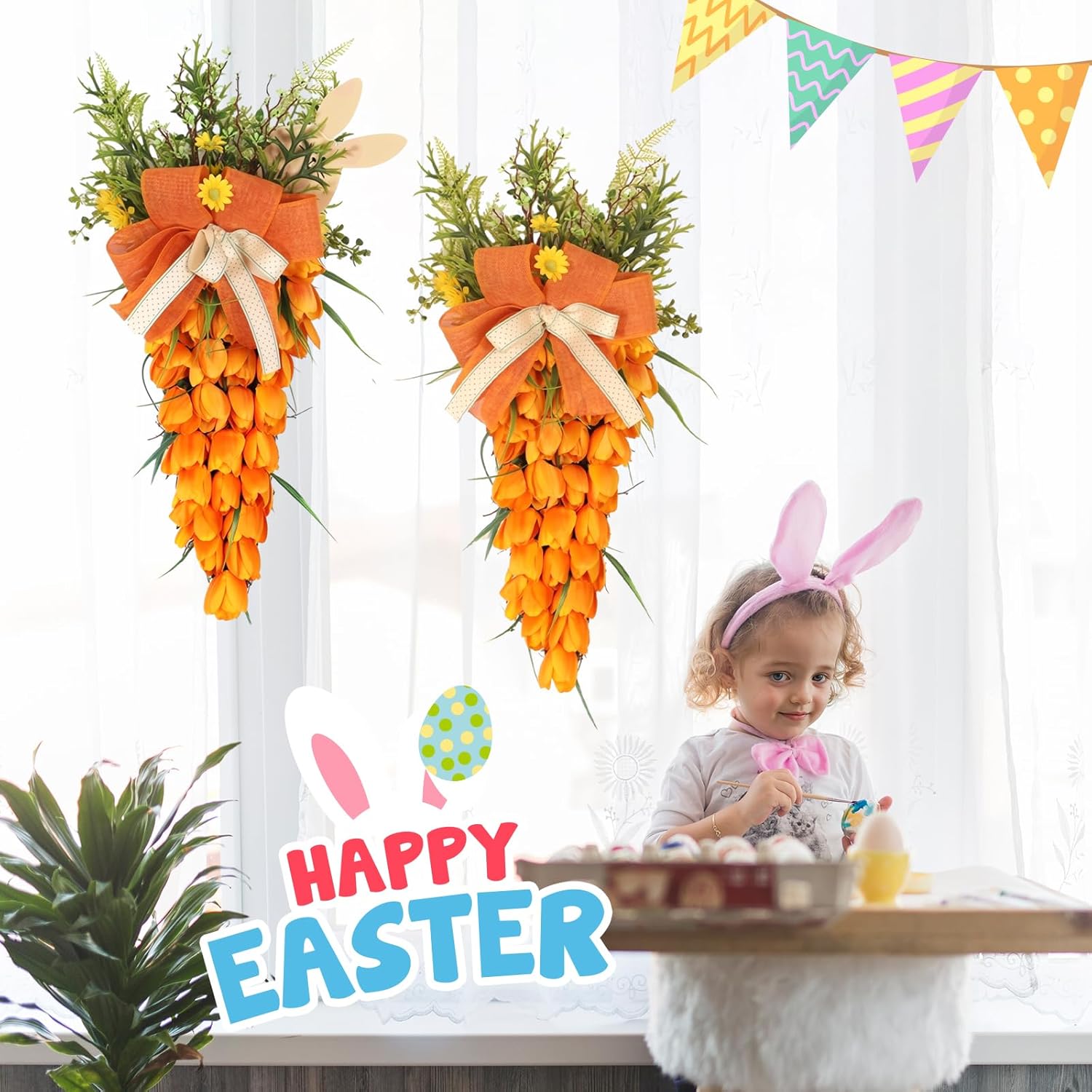 Handmade Easter Tulip Swag Wreath Decor