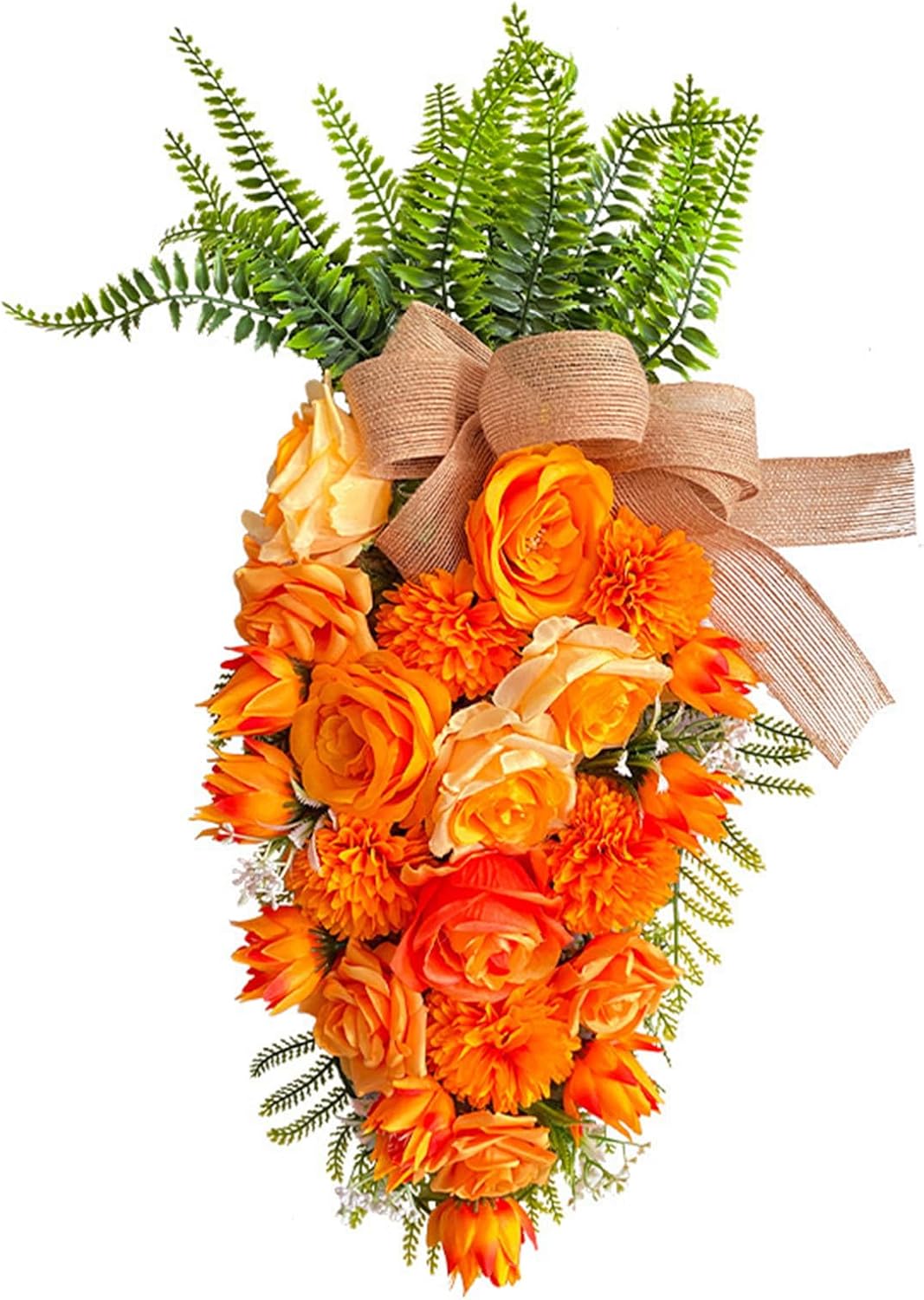 196inch Easter Carrot Shape Wreath Artificial Decor