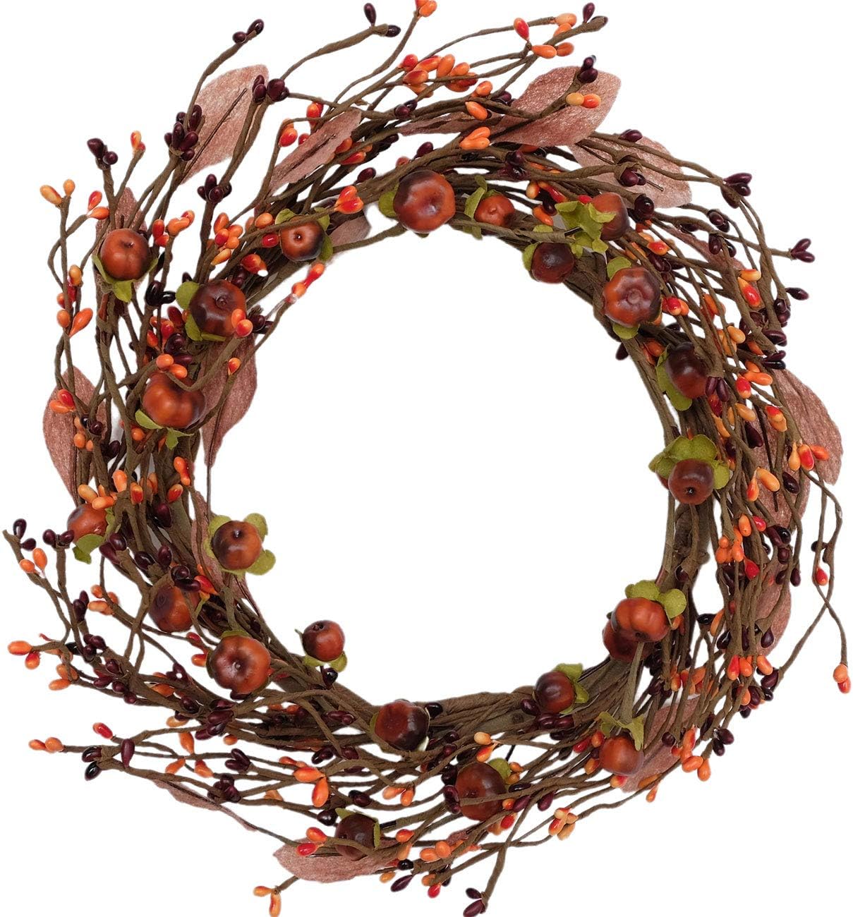 Idyllic Mini Pumpkin Berry Wreath Front Door 12 Inch 2 Pack