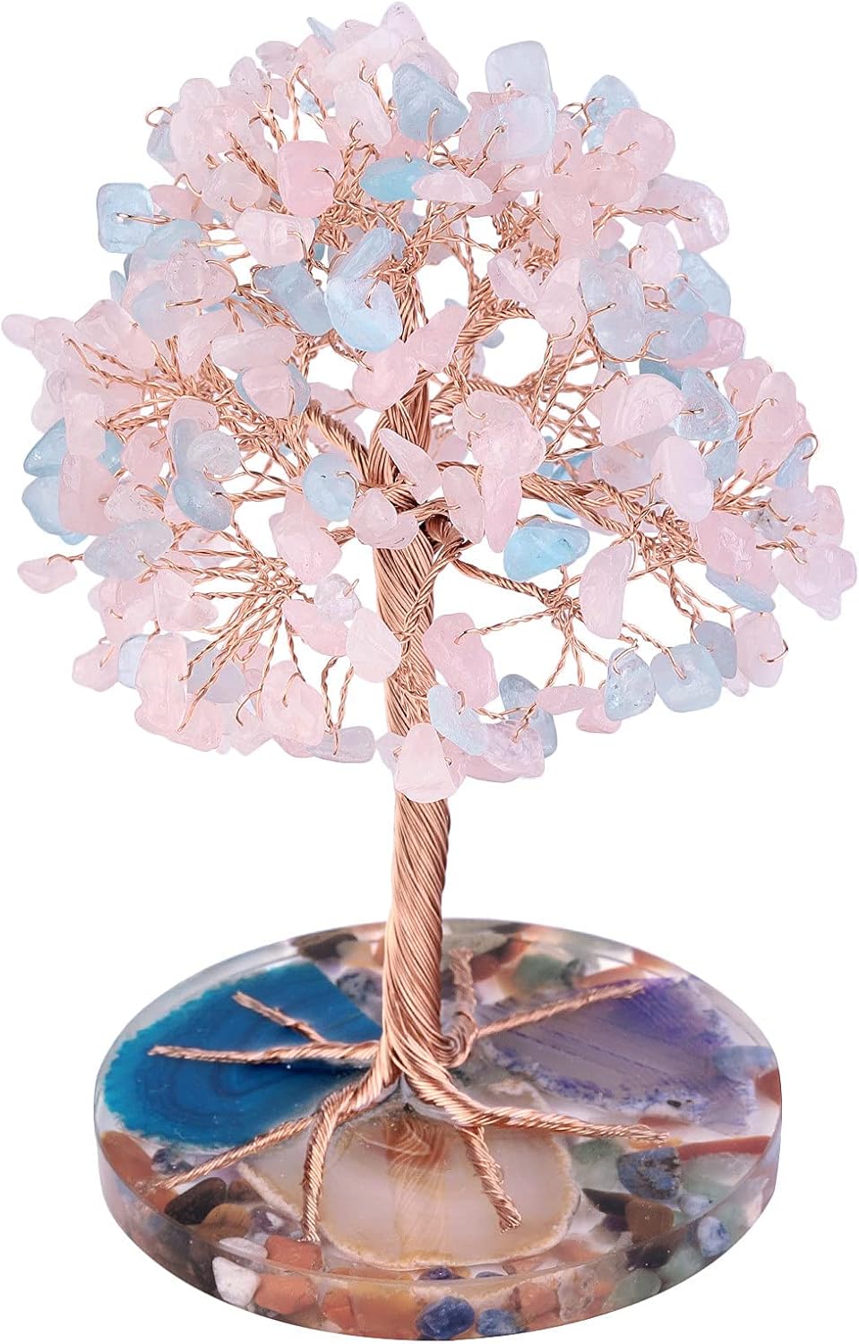 Rockcloud Blue Crystal Stones Desk Ornament Set