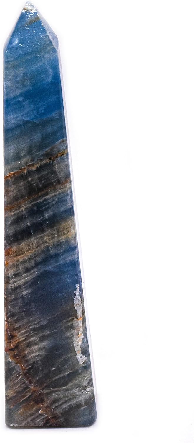 HQRP 37 Inch Blue Banded Onyx Obelisk Decor Specimen