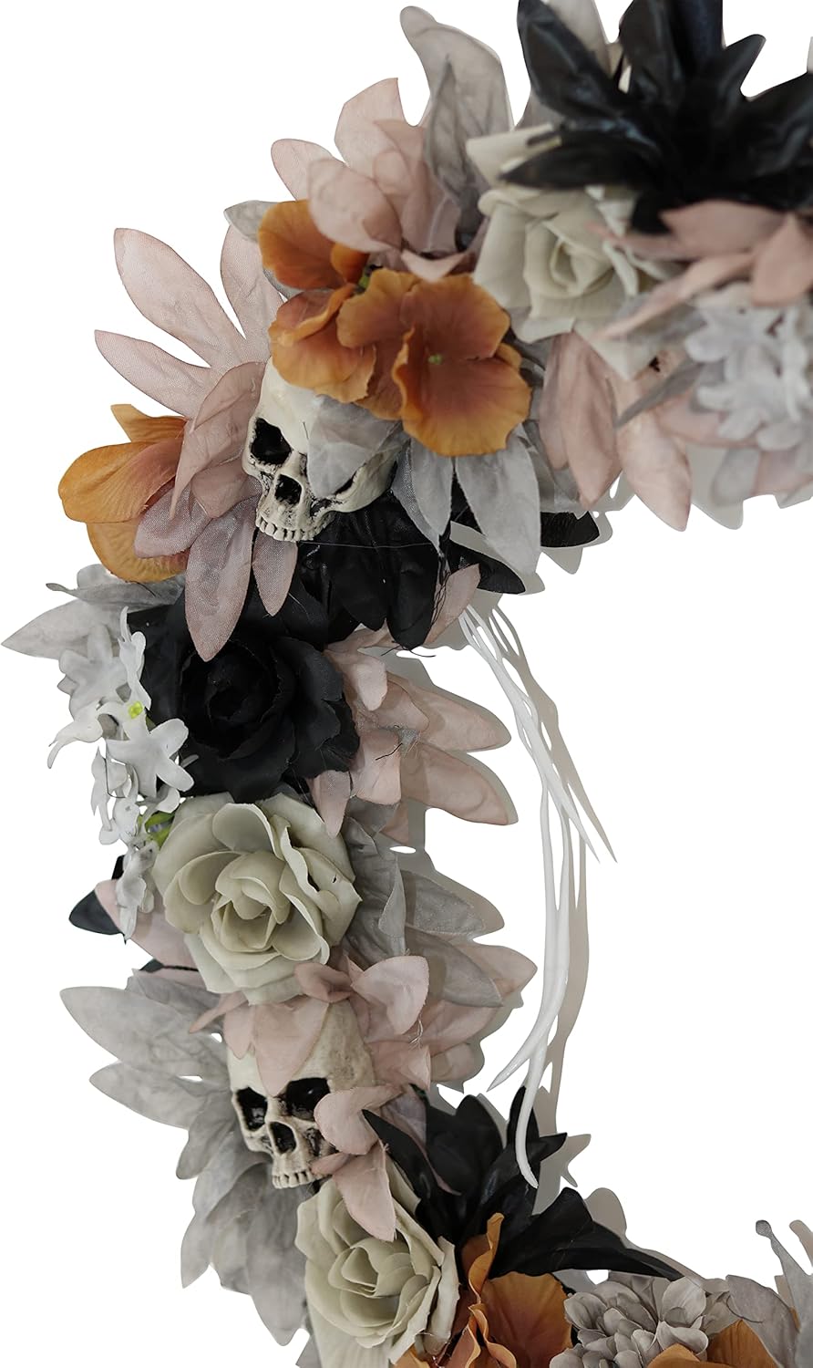 Haunted Hill Farm Gothic Skull Wreath Halloween Decor