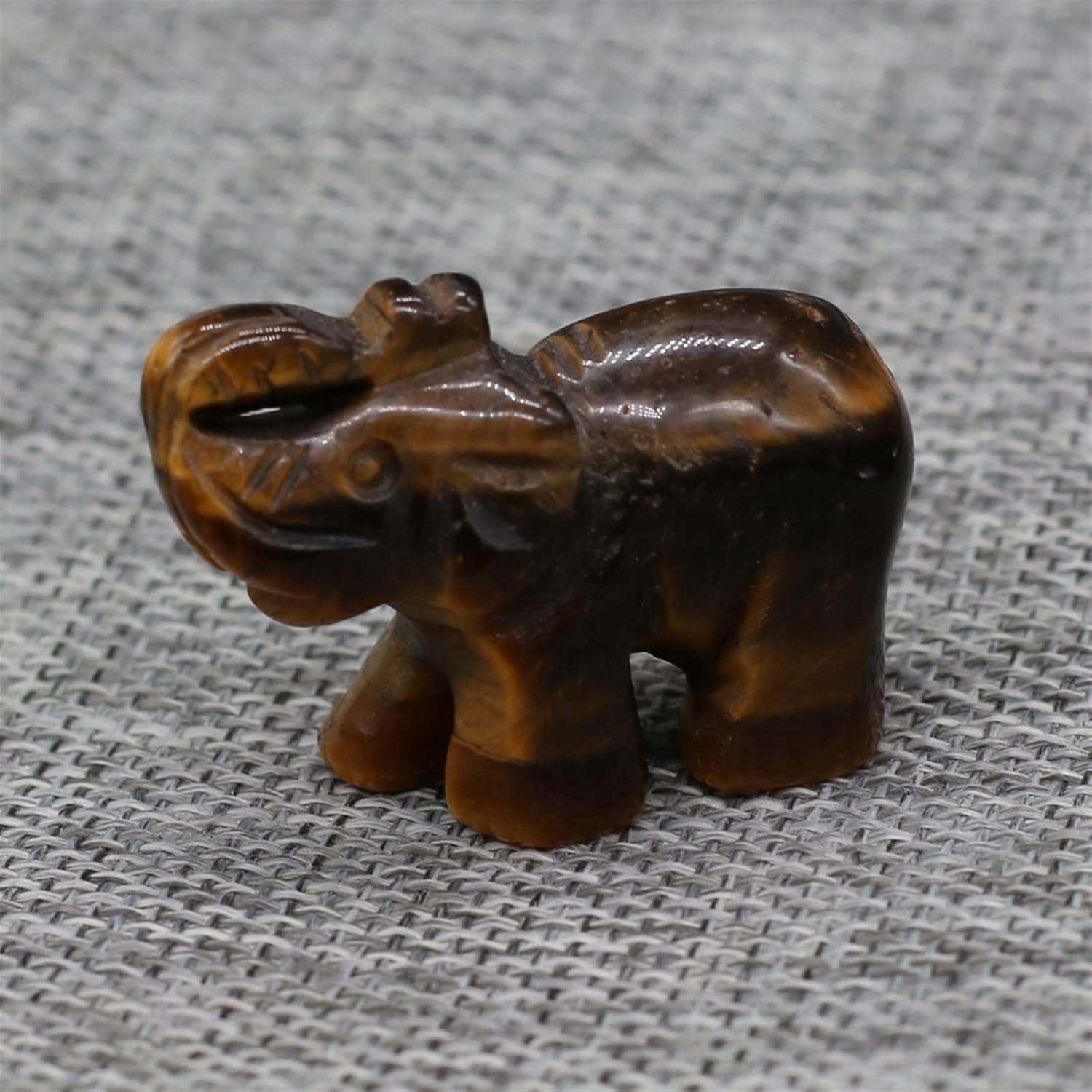 Natural Elephant Statue Rose Quartz Tiger Eye Home Decoration