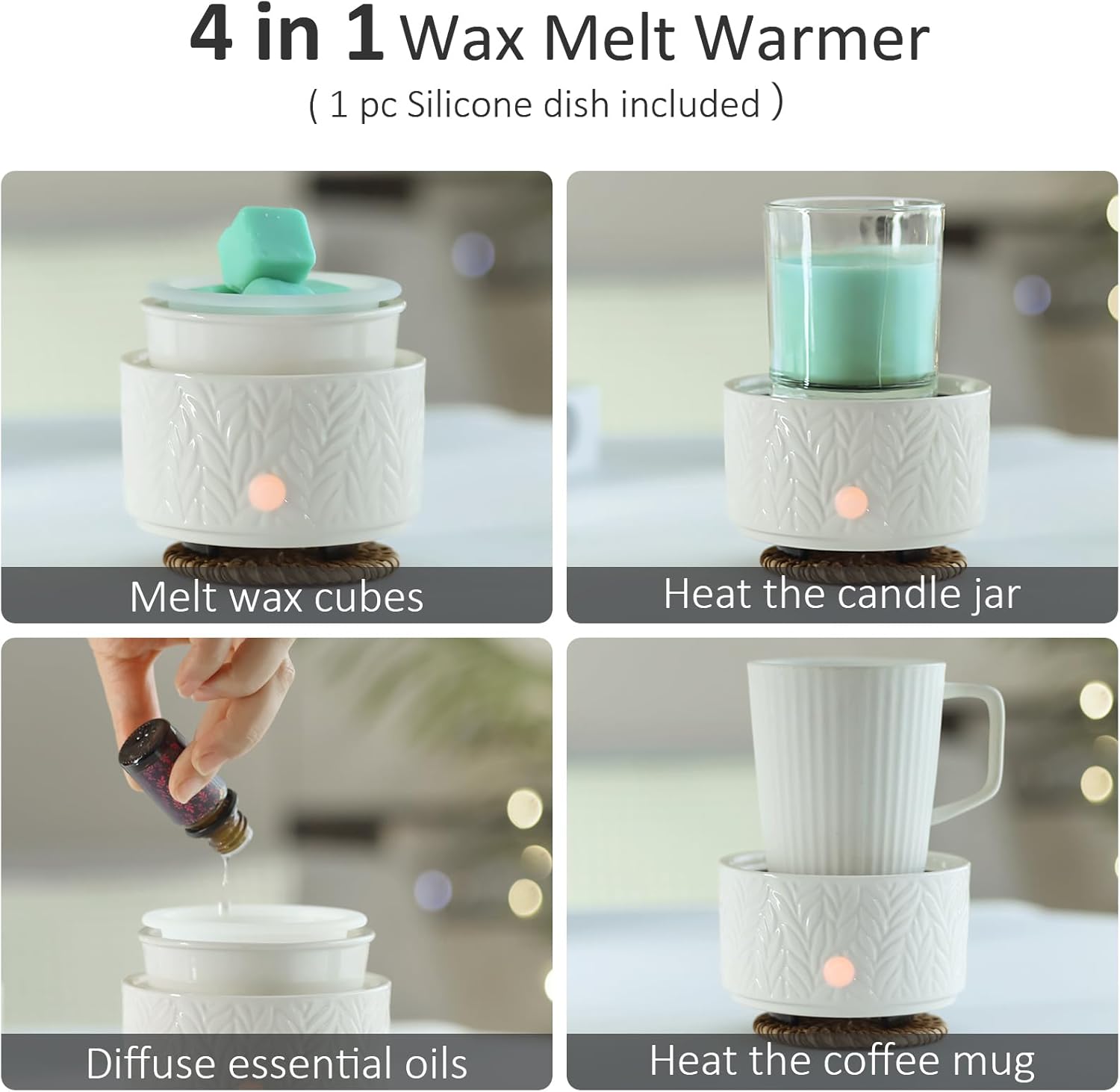 EQUSUPRO Wax Melt Warmer 3-in-1 Electric Burner