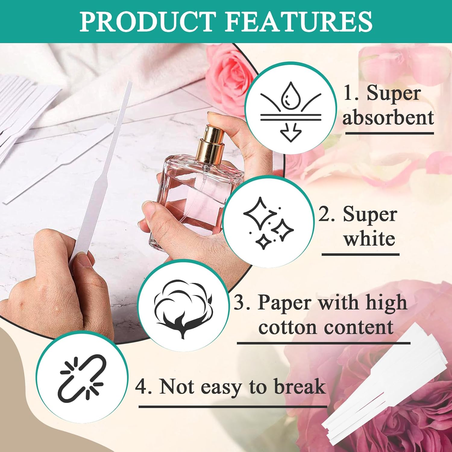 1000 Piece Perfume Tester Strips - Premium Fragrance Blotter for Scent Evaluation
