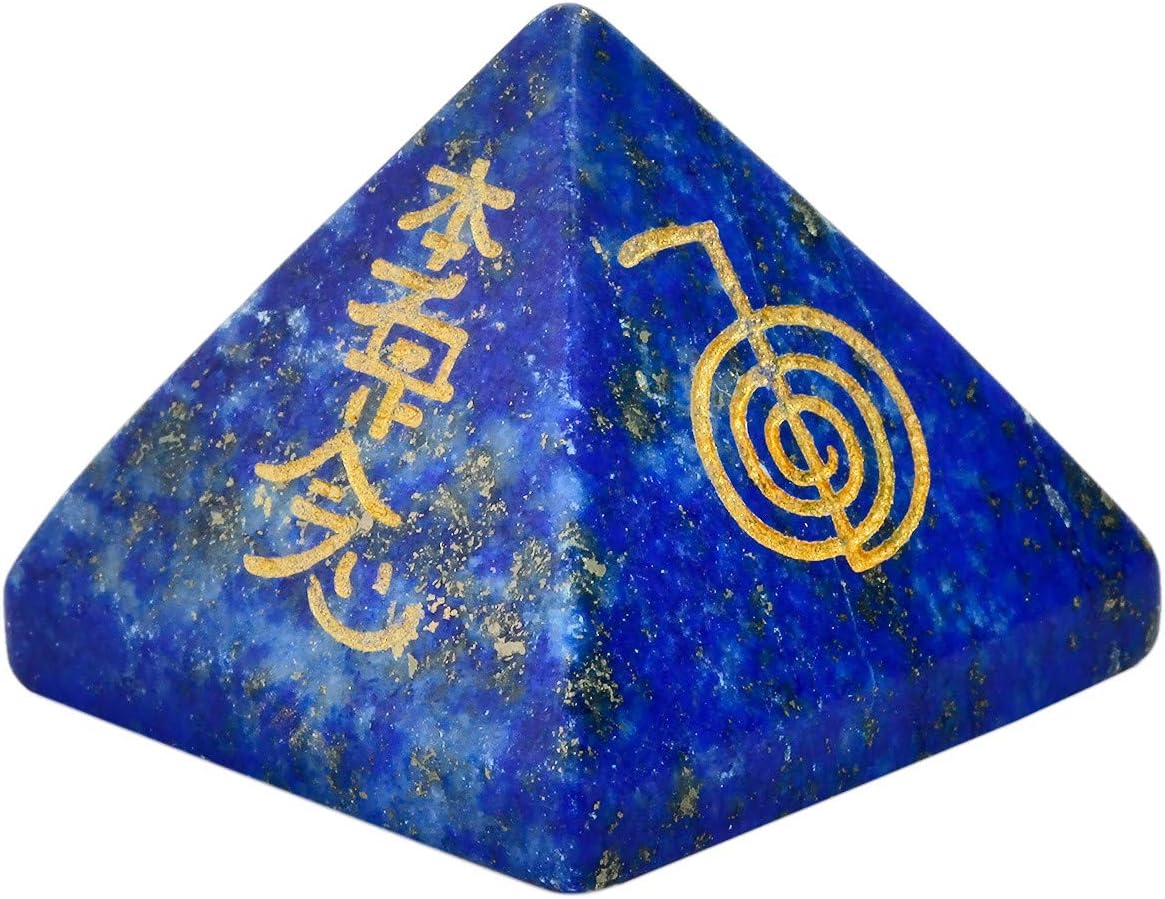 Lapis Lazuli Crystal Bundle with Witches Runes and Chakra Pyramid Stone