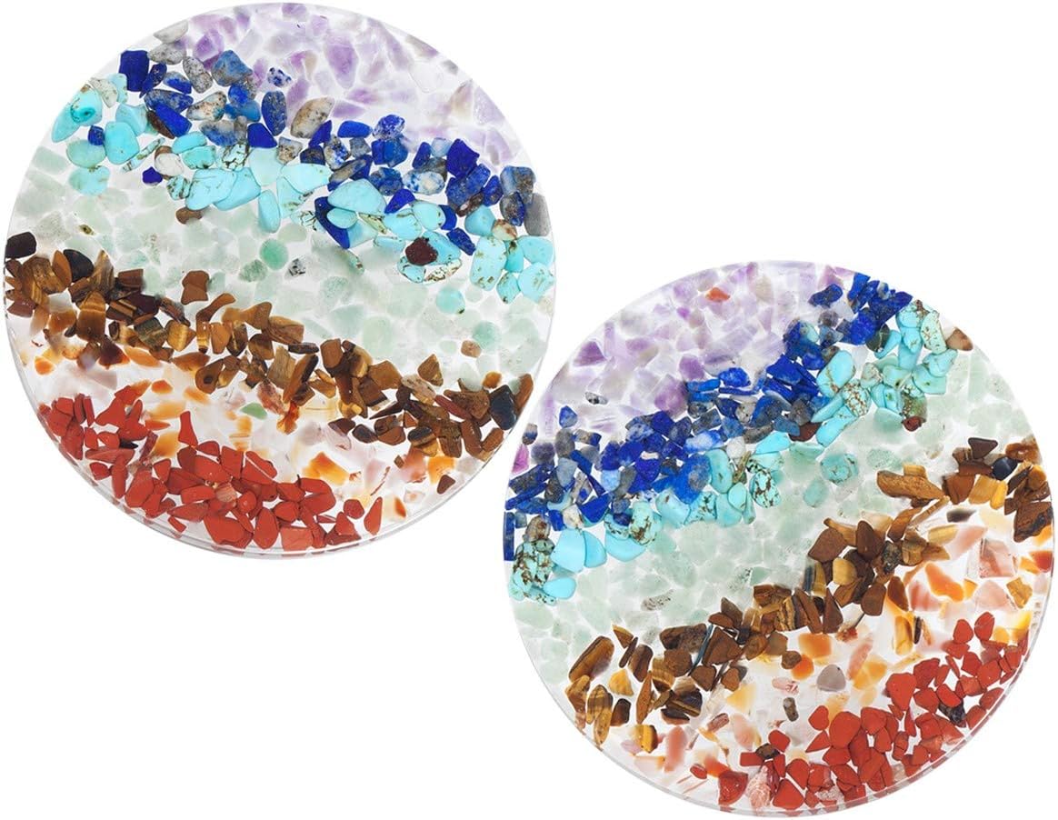 Nupuyai 7 Chakra Crystal Slices Set Pack of 2