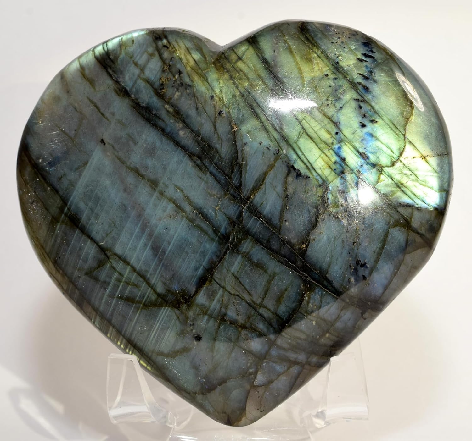 37 Inch Labradorite Heart with Stand - Natural Crystal Gemstone