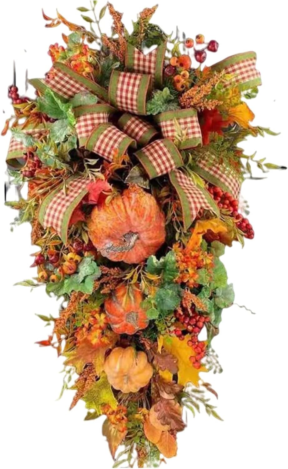 Fall Swag Front Door Wreath - Autumn Thanksgiving Decor