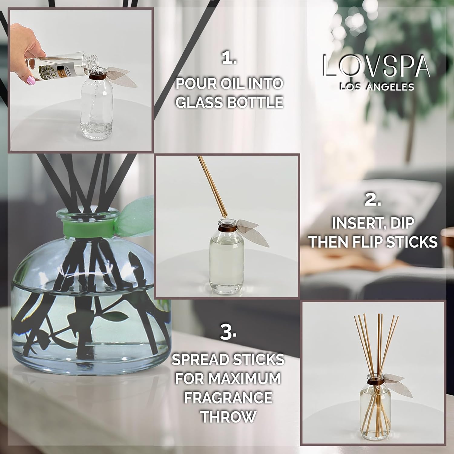 LOVSPA Summer Linen Reed Diffuser Oil Refill with Replacement Reeds
