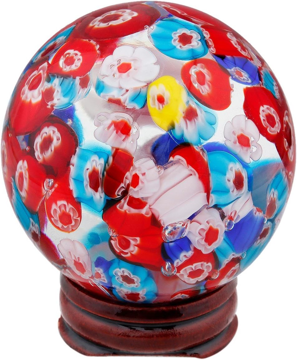 Mookaitedecor Marano Glass Crystal Ball with Wood Stand