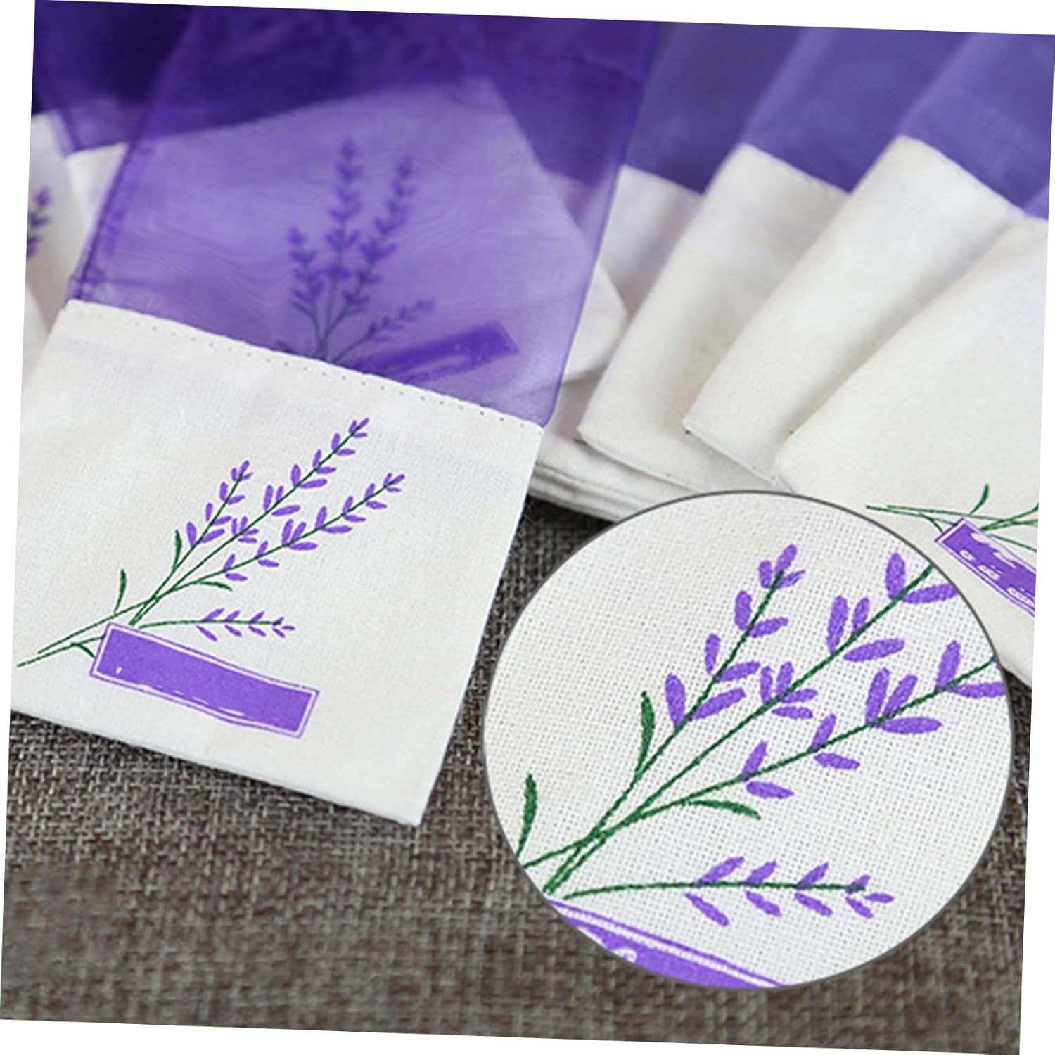 25 Pack Lavender Sachet Bags with Ribbons - Dark Purple Organza