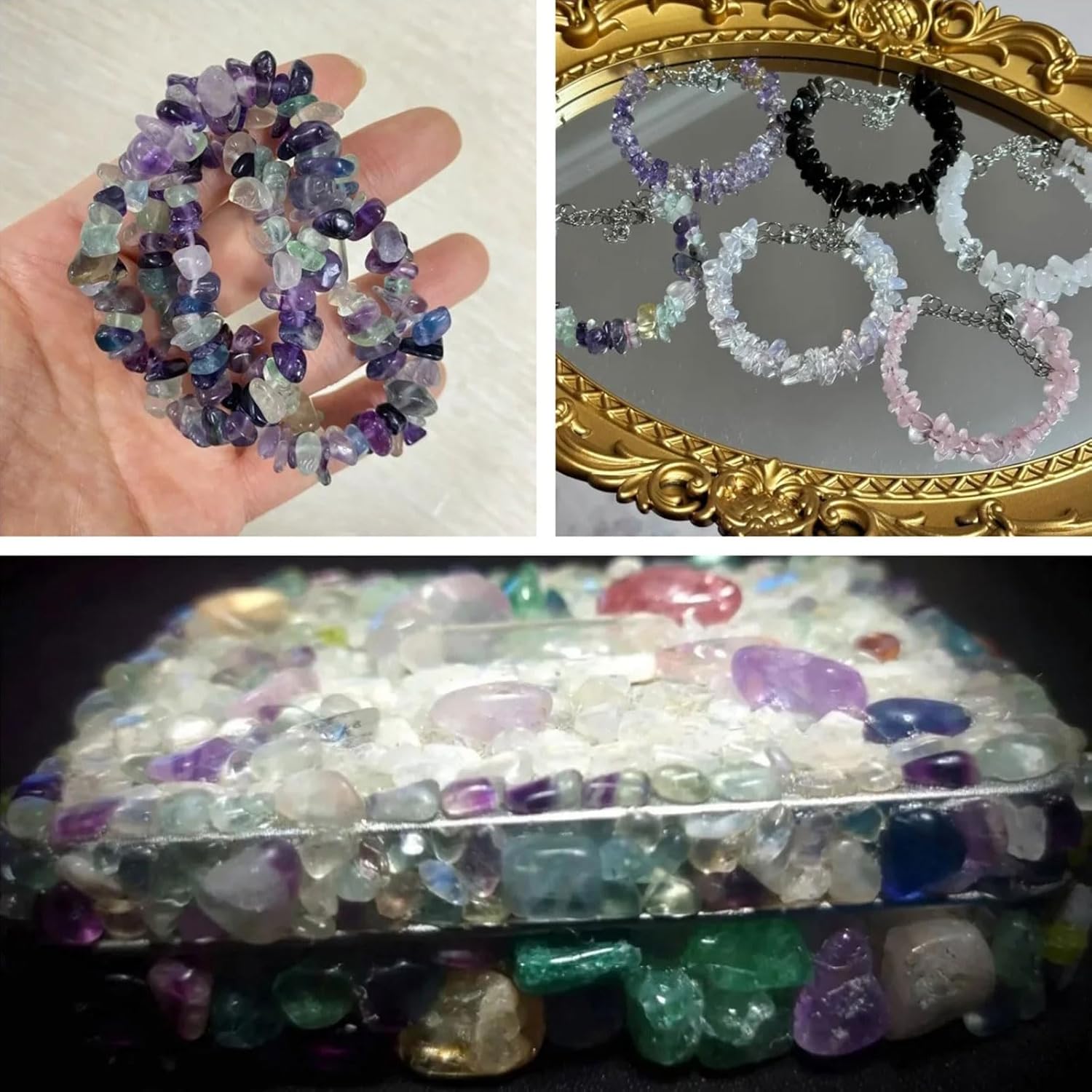 Rainbow Fluorite Tumbled Chips Healing Stones 22lb