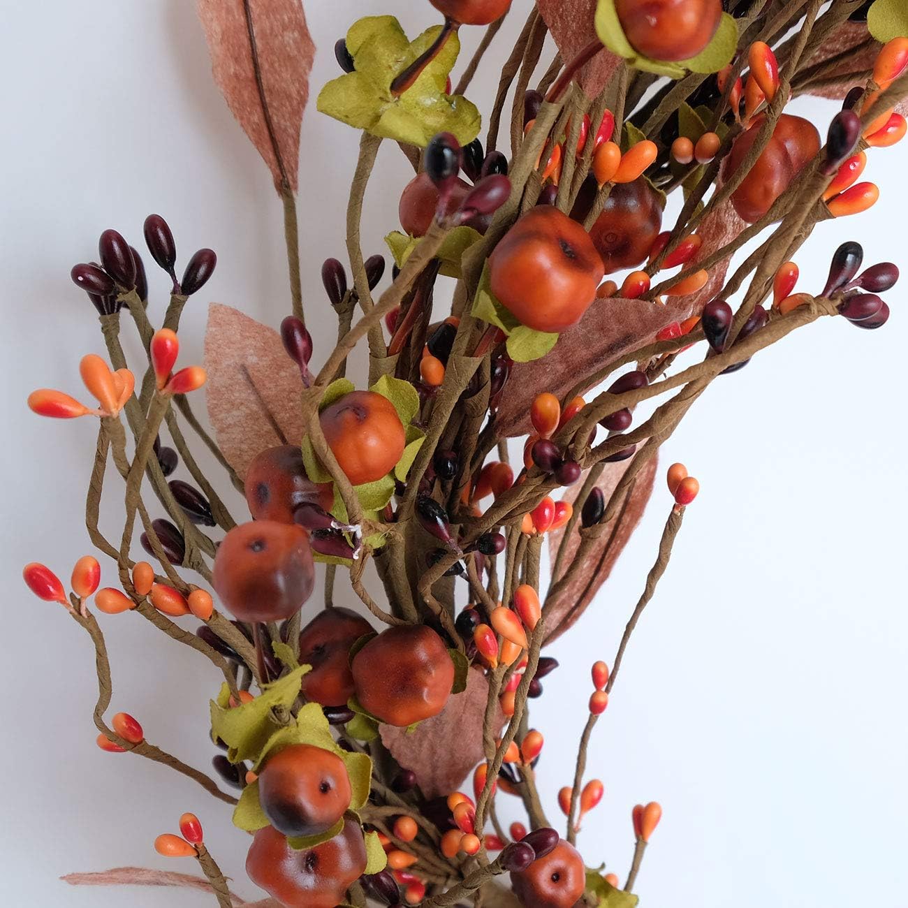 Idyllic Mini Pumpkin Berry Wreath Front Door 12 Inch 2 Pack