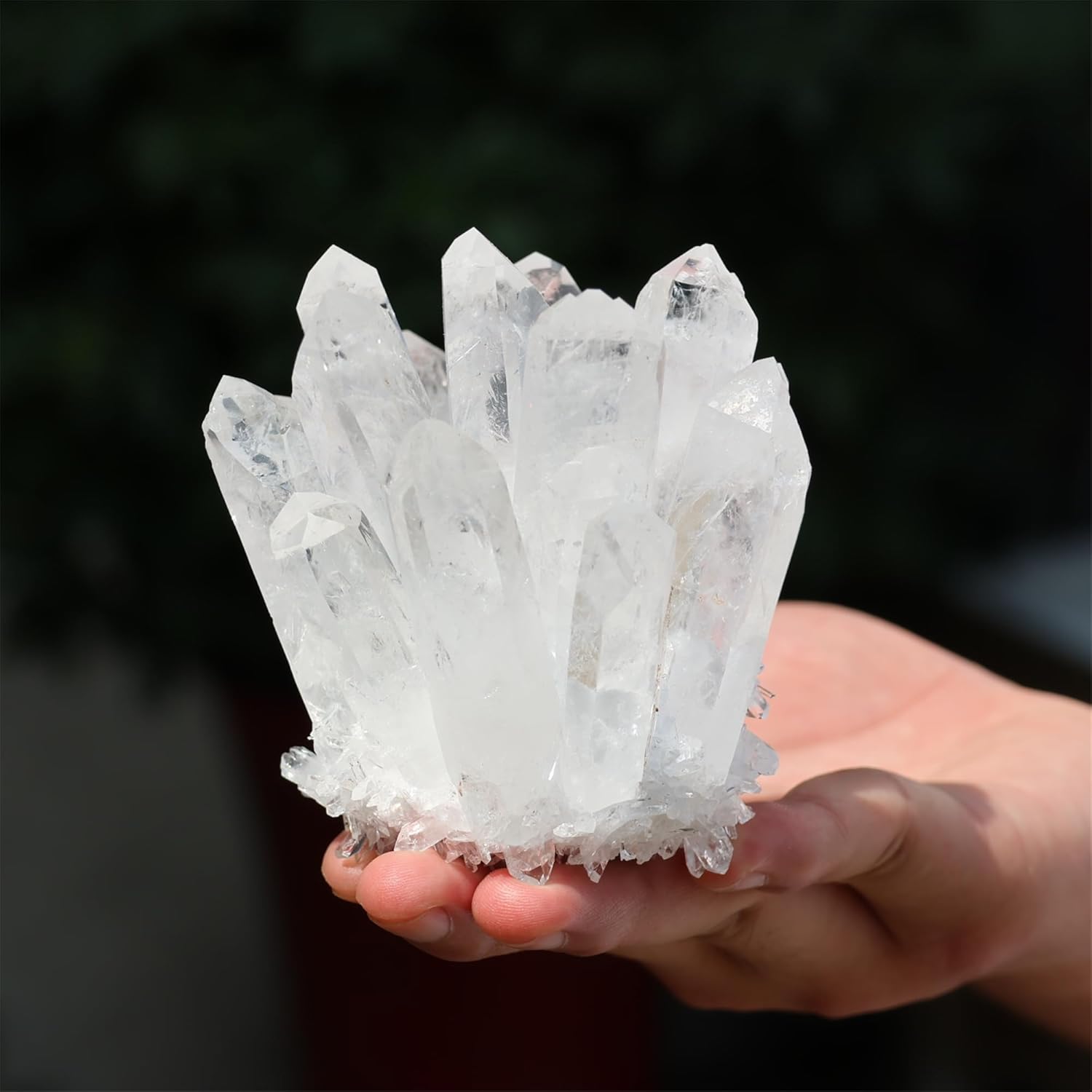 Unique Natural Clear Quartz Crystal Cluster Home Decor