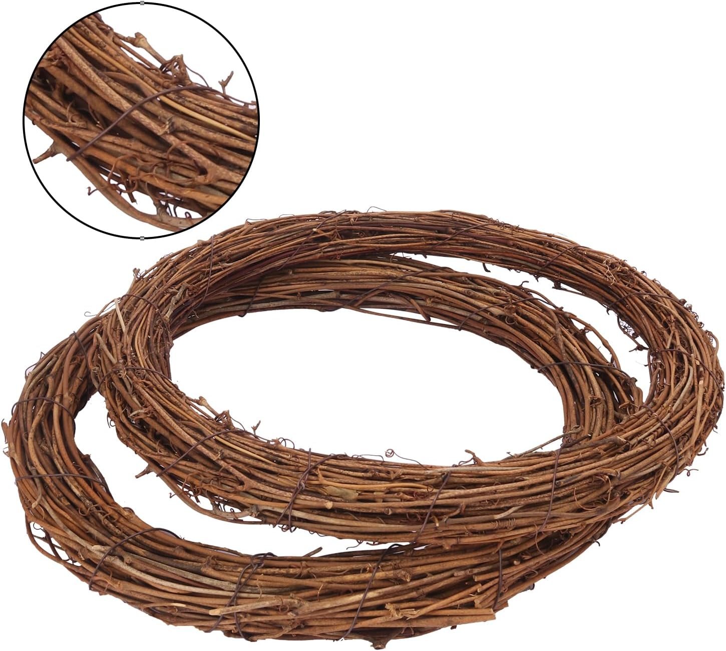 9 Pcs 10 Inch Natural Grapevine Wreath Set for DIY Crafts