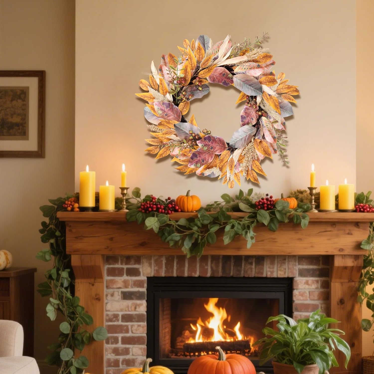 Fall Wreath for Front Door 22 Autumn Decor