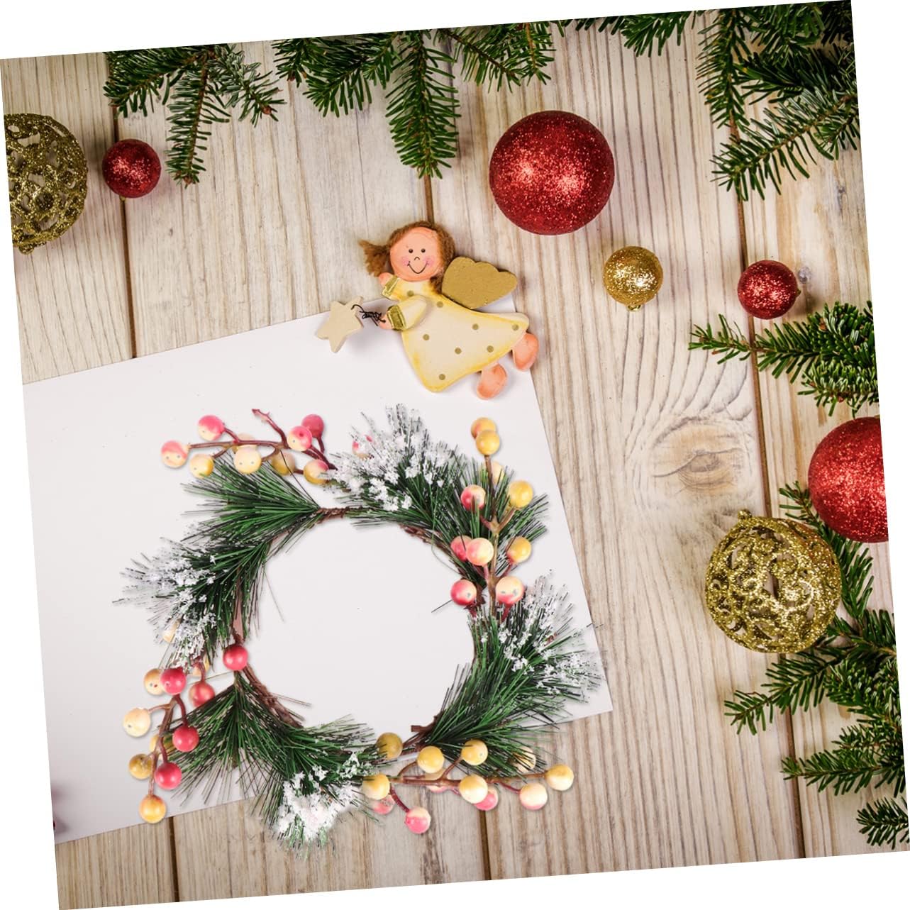 Cabilock Resin Berry Garland Wreath Pink White Decor